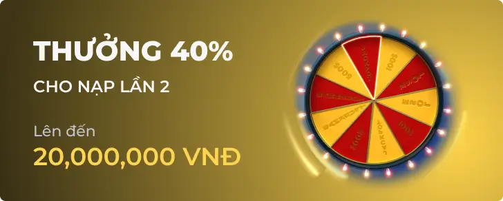 Thưởng 40% cho mỗi giao dịch nạp tiền go99